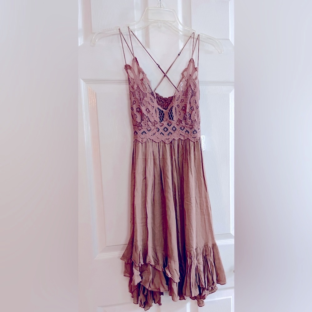 Free People/women’s pink rose Adella slip dress size XS - Picture 8 of 11